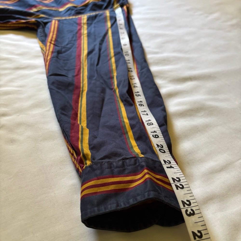 VINTAGE Tommy Hilfiger Shirt Mens M Blue Stripe Denim Long Sleeve Cotton - Picture 9 of 11